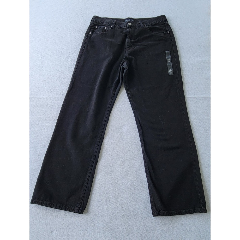 Aeropostale Jeans Womens Baggy Black High Waist Size 14R NEW - Picture 4 of 16